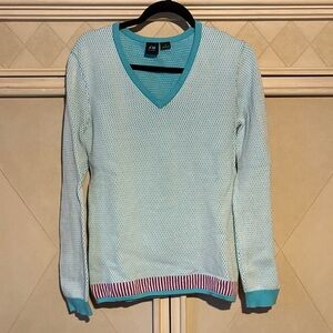 Women's Light Blue V-Neck Sweater